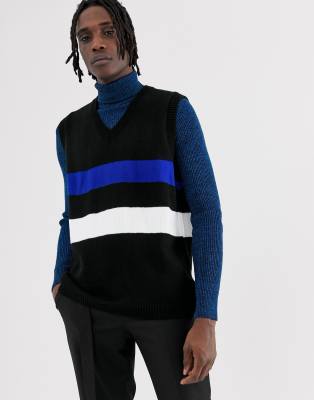 knitted vest black
