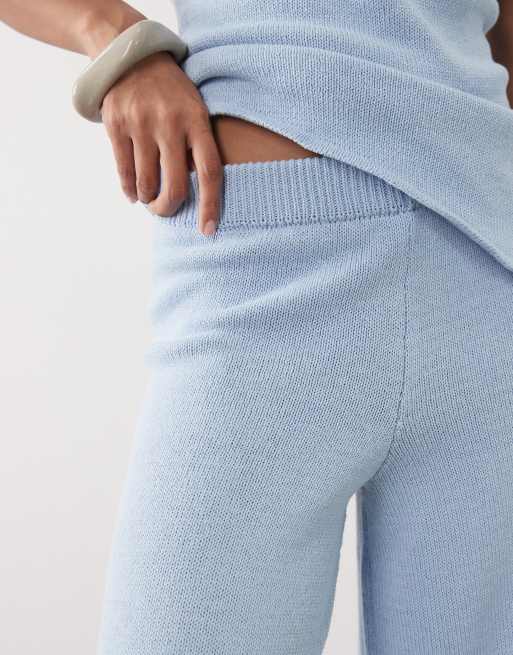 ASOS DESIGN knitted wide leg pants in blue (part of a set), 5 of 5