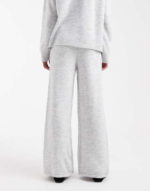 ASOS DESIGN knitted wide leg pants in grey (part of a set), 5 of 5
