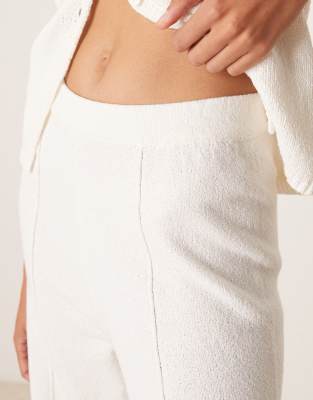 Asos Design Knitted Wide Leg Pants In White