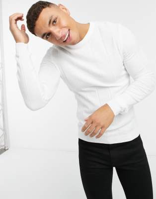white rib jumper