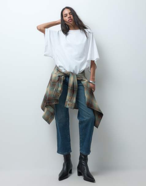 ASOS DESIGN knöchellange Comfort-Stretch-Jeans mit geradem Bein in mittlerer Waschung - view 1