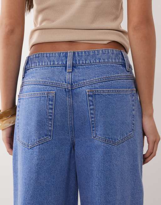 ASOS DESIGN – Knöchellange Jeans in leuchtendem Blau mit weitem Bein und Vordertaschen, 5 von 5
