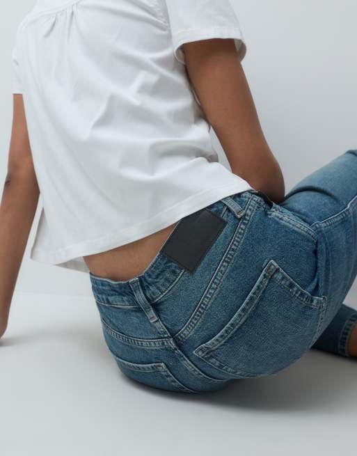 ASOS DESIGN knöchellange Straight-Leg-Jeans mit Stretchkomfort in dunkler Vintage-Waschung, 3 von 5