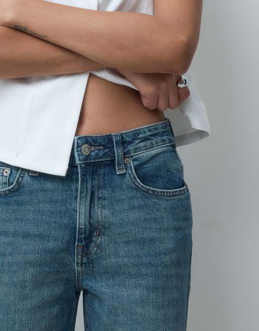 ASOS DESIGN knöchellange Straight-Leg-Jeans mit Stretchkomfort in dunkler Vintage-Waschung, 5 von 5