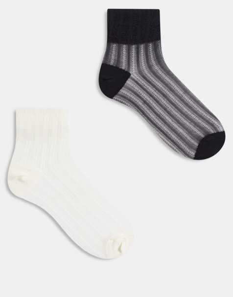 ASOS DESIGN – Knöchelsocken in Schwarz und Weiß, 2er-Pack - view 1