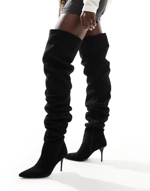 Over the knee ruched boots best sale