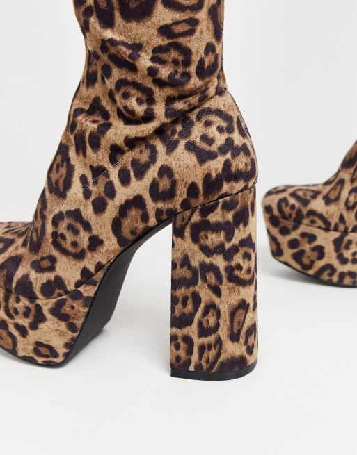 Leopard on sale platform boots