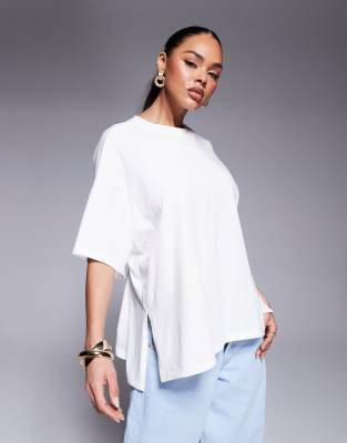 Asos Design Knot Back Detail T-shirt In White