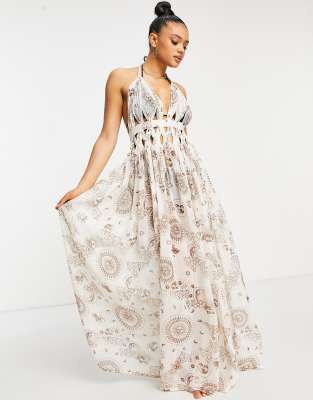 chiffon maxi dress beach