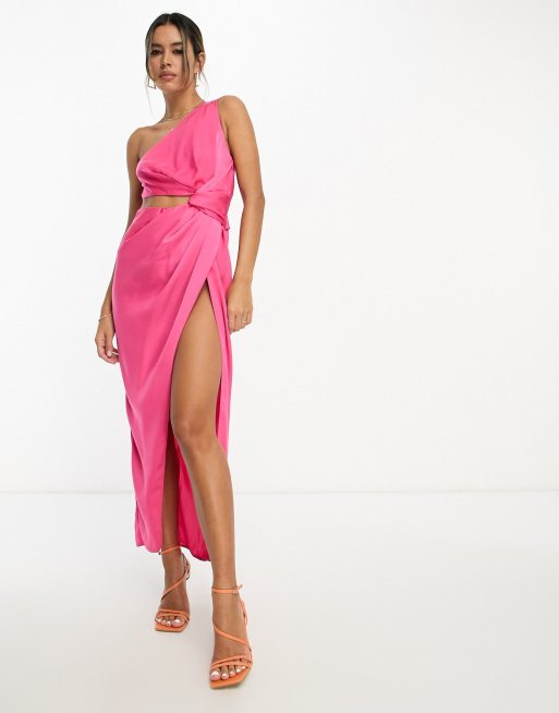 Asos pink wedding guest on sale dress