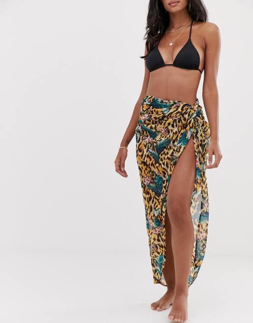 ASOS DESIGN beach sarong in gold glitter - part of a set