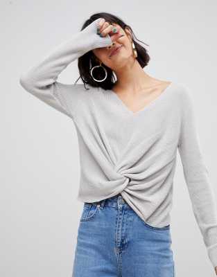 sweater with knot in front