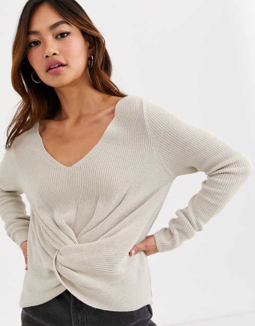 Knot front knitted clearance jumper