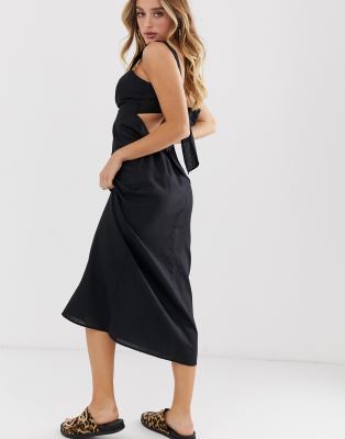 linen tie back dress