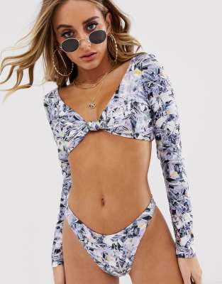 long sleeve bikini top