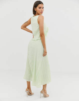 knot front pleated back jumpsuit