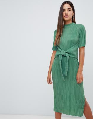 knot front dress midi