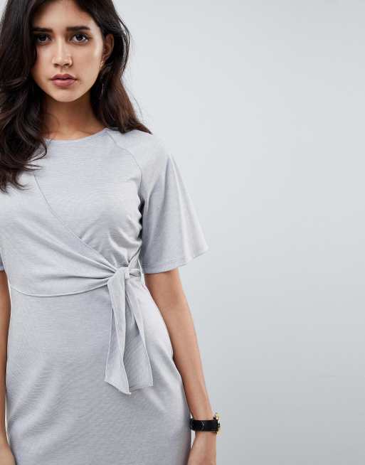 ASOS DESIGN knot front shift dress