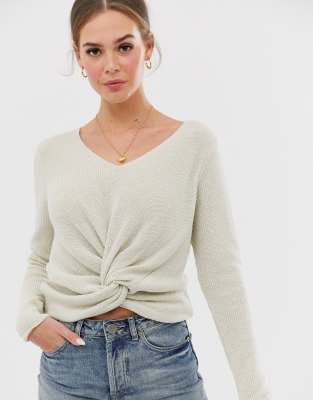sweater with knot in front