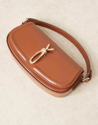 ASOS DESIGN KNOT HARDWARE DETAIL GRAB TOP BAG WITH DETACHABLE CROSSBODY STRAP