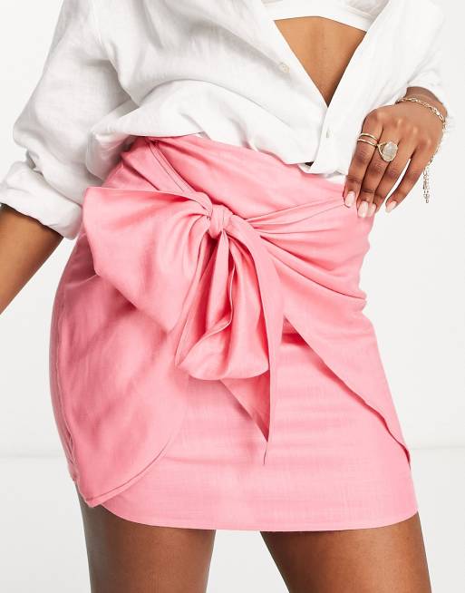 ASOS Design Knot Wrap Mini Skirt