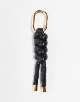 ASOS DESIGN knotted bag charm in black