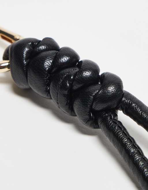ASOS DESIGN knotted bag charm in black