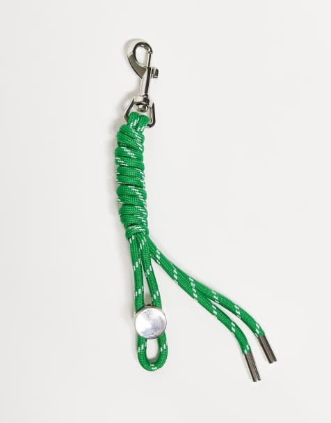 ASOS DESIGN knotted rope cord carabiner jeans clip in green - view 1