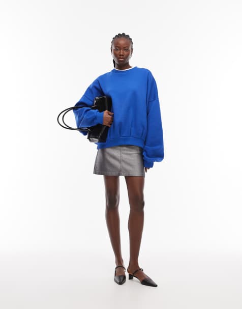 ASOS DESIGN – Koboltblå sweatshirt i oversize med boxig passform - view 1