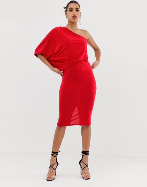 ASOS DESIGN - Kokerjurk met een blote schouder, 4 van 4