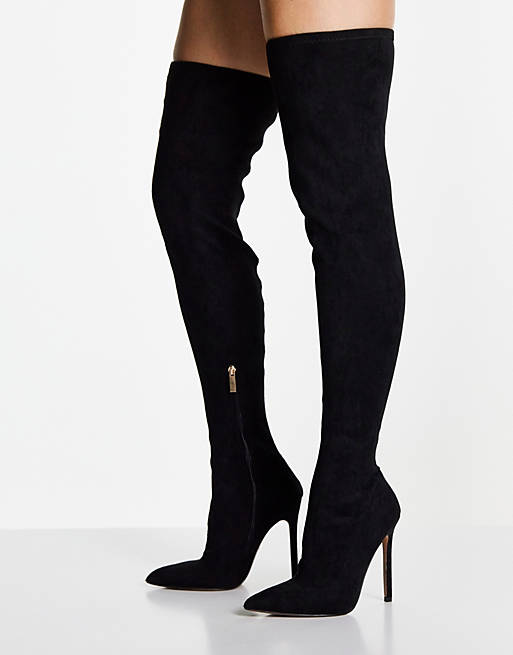Koko Asos Donna Scarpe Stivali Stivali sopra il ginocchio Stivali cuissard in micro con tacco Petite 