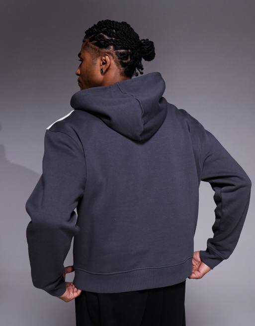 ASOS DESIGN - Koksgrå afslappet hættetrøje med sænkede skuldre og bånd, 3 af 5