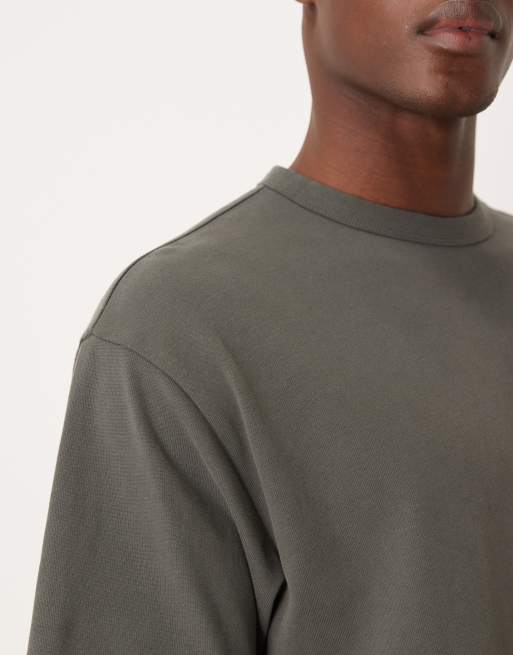 ASOS DESIGN - Koksgrå afslappet T-shirt i kraftig bomuld med børstet finish , 5 af 5