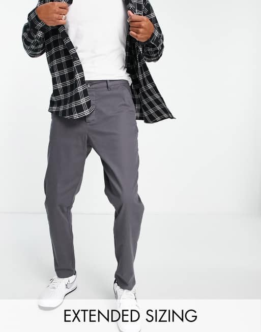 ASOS DESIGN - Koksgrå chinos i tapered fit