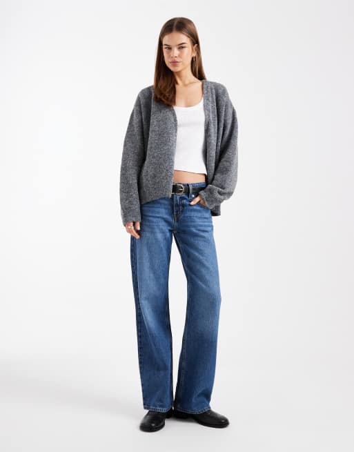 ASOS DESIGN - Koksgrå chunky oversized cardigan med kant-til-kant-design, 2 af 4