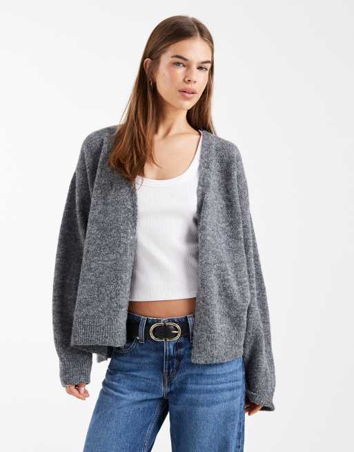 ASOS DESIGN - Koksgrå chunky oversized cardigan med kant-til-kant-design, 4 af 4