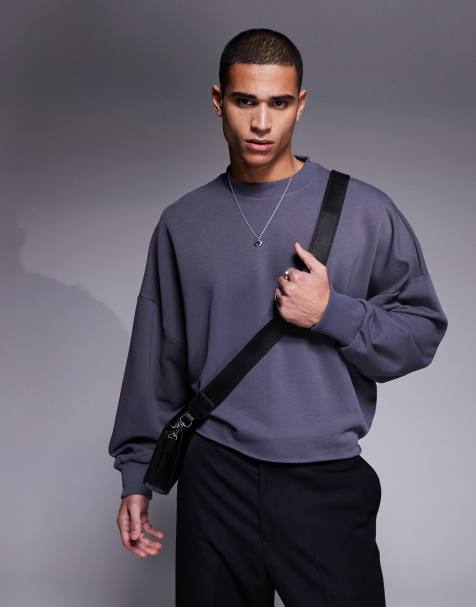ASOS DESIGN - Koksgrå ekstremt oversized sweatshirt med rå kant - view 1