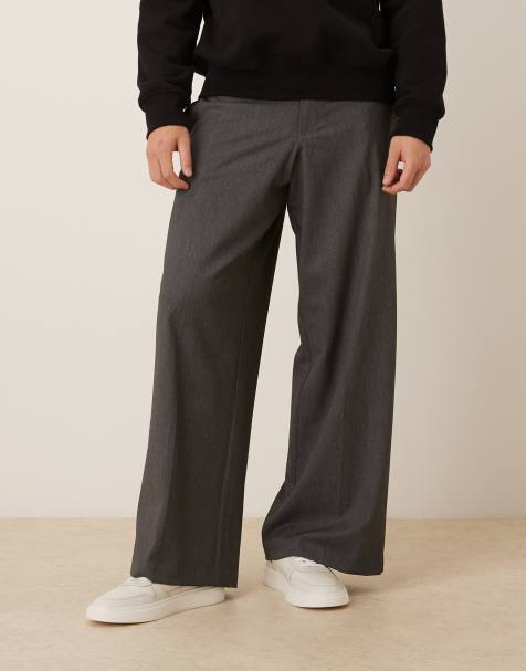 ASOS DESIGN - Koksgrå elegante bukser med løstsiddende ben - view 1