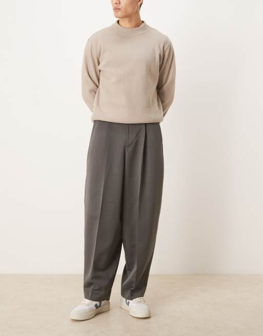 ASOS DESIGN - Koksgrå elegante bukser med plisseringer og ekstremt tapered ben, 2 af 5