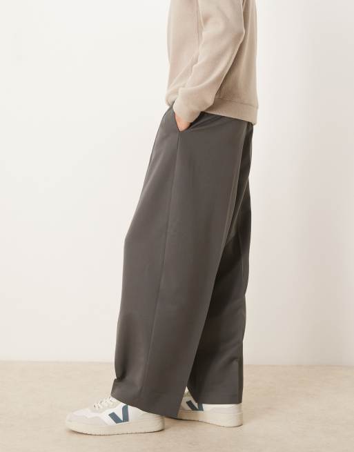 ASOS DESIGN - Koksgrå elegante bukser med plisseringer og ekstremt tapered ben, 3 af 5
