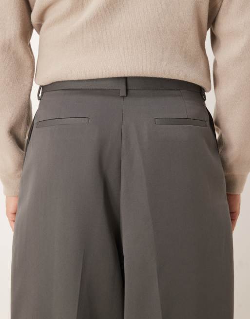 ASOS DESIGN - Koksgrå elegante bukser med plisseringer og ekstremt tapered ben, 5 af 5