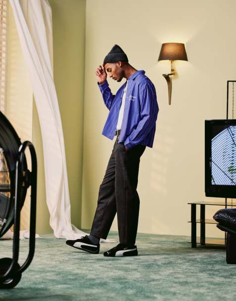 ASOS DESIGN - Koksgrå elegante oversized bukser i børstet stof med indsnævrede ben og læg foran - view 1