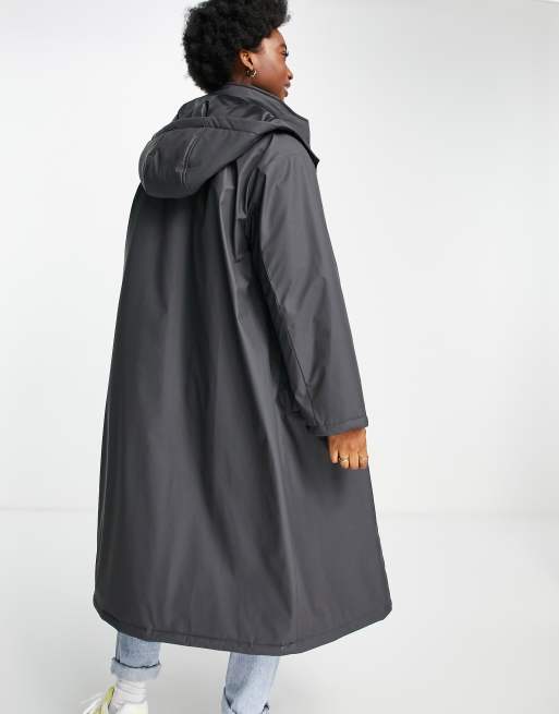 ASOS DESIGN - Koksgrå gummieret regnjakke - STONE, 2 af 4
