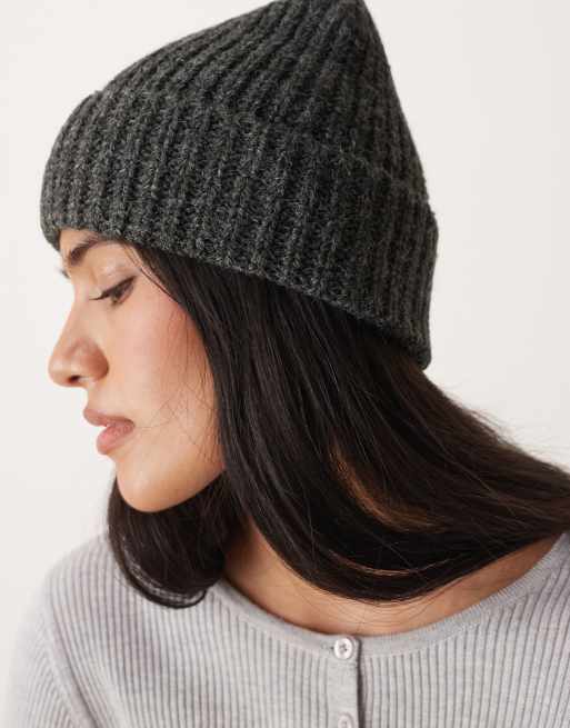 ASOS DESIGN - Koksgrå hue i chunky strik, 2 af 3