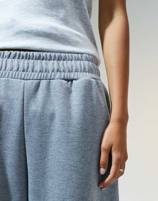 ASOS DESIGN - Koksgrå, melerede bukser i scubalignende materiale med opsmøget benkant, 3 af 5