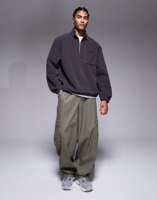 ASOS DESIGN - Koksgrå og afslappet sweatshirt i fleece , 2 af 5