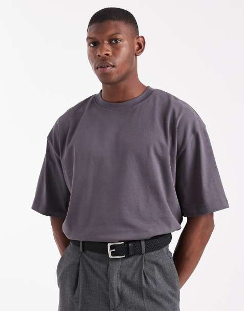 ASOS DESIGN - Koksgrå oversized kraftig T-shirt - view 1