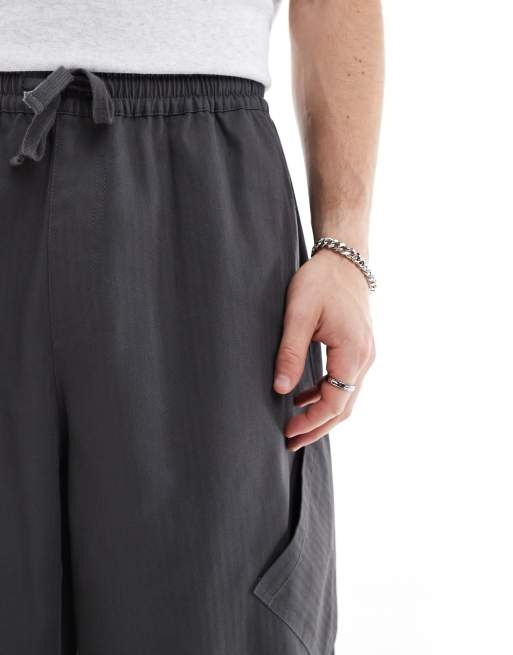 ASOS DESIGN - Koksgrå oversized posede cargobukser, 4 af 5