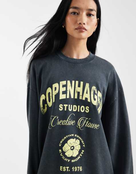 ASOS DESIGN - Koksgrå oversized sweatshirt med 'Copenhagen Studios'-print - view 1